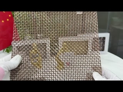 Tejido rígido de acero inoxidable de 4 m malla de alambre decorativa para armarios color natural