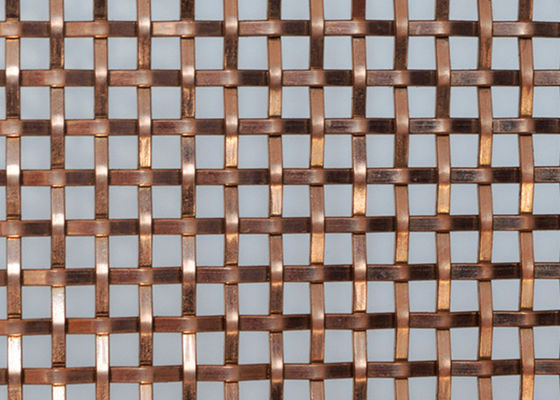 Alambre decorativo de acero inoxidable Mesh Grilles Bronze Color For Caninets de la anchura el 1.5m