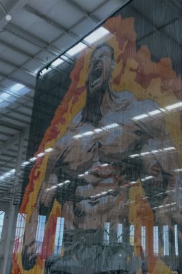 Medidas 90x210cm Enlace de cadena de malla de alambre Tamaño de la cortina para barreras de seguridad comerciales