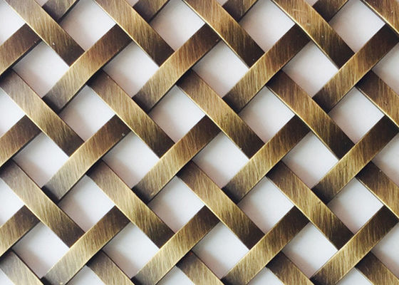 La antigüedad plateó la anchura decorativa de cobre amarillo de Mesh Grilles Square Hole el 1m del alambre