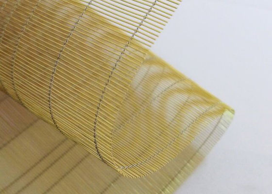 Alambre tejido de cobre amarillo arquitectónico Mesh For Laminated Glass, color oro