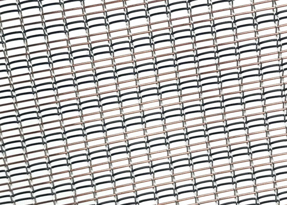 Vidrio azul decorativo de lujo del color con el metal Mesh Interlayer Plain Woven