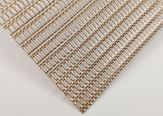 plano laminado de cristal de Mesh Decorative Shine Bronze Copper tres del alambre de 0.6m m