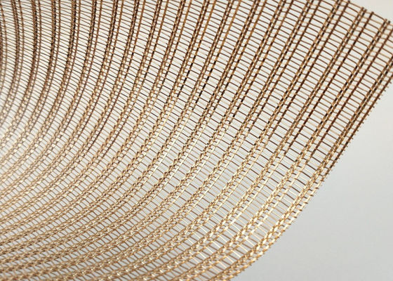 plano laminado de cristal de Mesh Decorative Shine Bronze Copper tres del alambre de 0.6m m