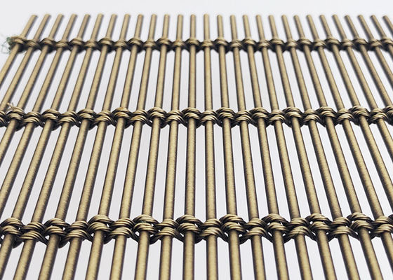 Ss316 metal tejido arquitectónico de cobre amarillo antiguo Mesh Flexible Builing Facade Wire