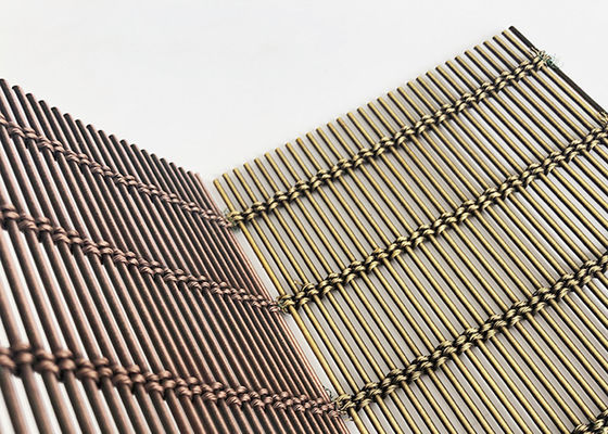 Ss316 metal tejido arquitectónico de cobre amarillo antiguo Mesh Flexible Builing Facade Wire