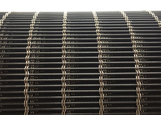 Fachada constructiva negra Mesh Cable Metal arquitectónico de acero inoxidable el 120m los x 6m