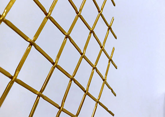 Gabinete tejido arquitectónico de Mesh For Stainless Steel Fabrics del metal del color oro del 83%