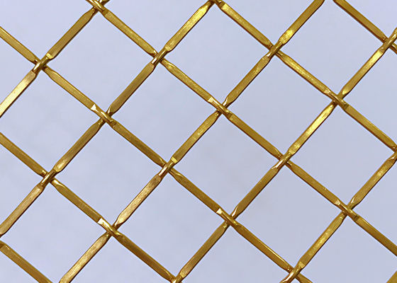 Gabinete tejido arquitectónico de Mesh For Stainless Steel Fabrics del metal del color oro del 83%