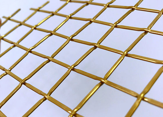 Gabinete tejido arquitectónico de Mesh For Stainless Steel Fabrics del metal del color oro del 83%