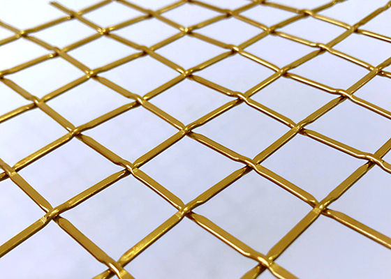 Gabinete tejido arquitectónico de Mesh For Stainless Steel Fabrics del metal del color oro del 83%