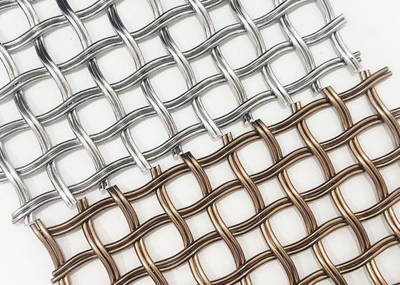 Pantalla arquitectónica de Mesh Gold Color Decorative Wire del metal del área de apertura del 52%