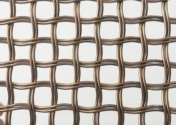 Pantalla arquitectónica de Mesh Gold Color Decorative Wire del metal del área de apertura del 52%