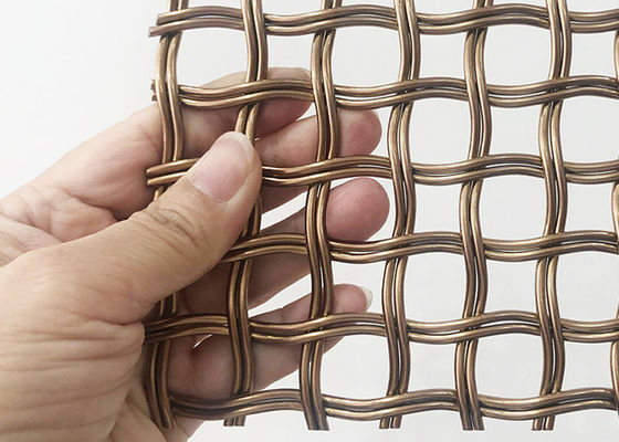 Pantalla arquitectónica de Mesh Gold Color Decorative Wire del metal del área de apertura del 52%