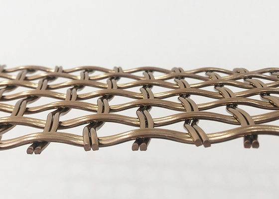 Pantalla arquitectónica de Mesh Gold Color Decorative Wire del metal del área de apertura del 52%