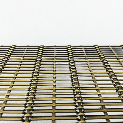 acero inoxidable arquitectónico de cobre amarillo Mesh For Wall Cladding de la antigüedad de la longitud de 3M
