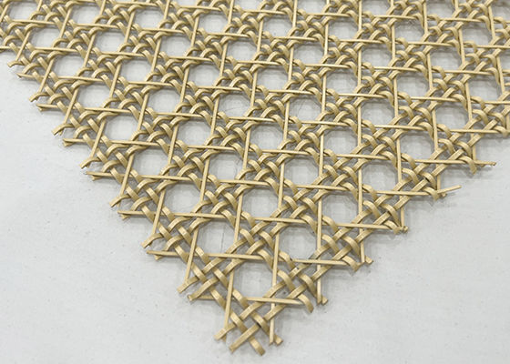 Alambre arquitectónico de Mesh Stainless Steel Decorative Woven del metal del color oro de la pintura