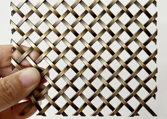Alambre tejido de cobre amarillo Mesh For Wall de la encrespadura de la cerradura de la antigüedad de bronce del color