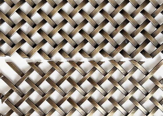 Alambre tejido de cobre amarillo Mesh For Wall de la encrespadura de la cerradura de la antigüedad de bronce del color
