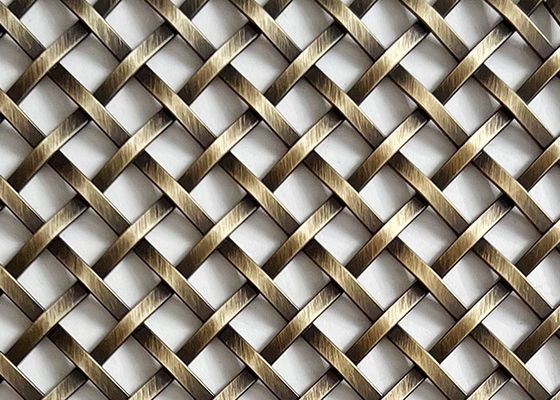 Alambre tejido de cobre amarillo Mesh For Wall de la encrespadura de la cerradura de la antigüedad de bronce del color