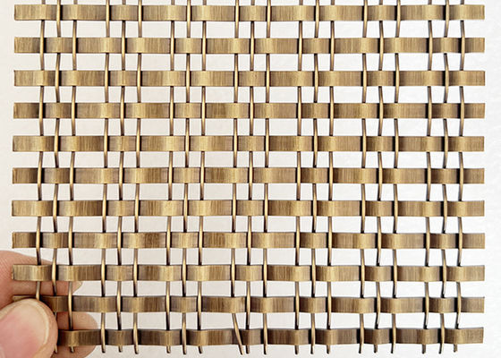 Alambre de cobre amarillo de acero inoxidable Mesh For Cabinets de la encrespadura de la cerradura de la antigüedad arquitectónica