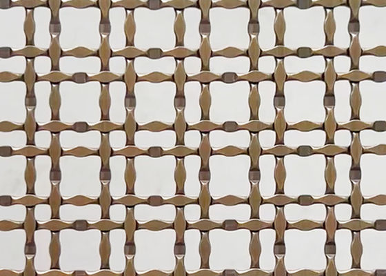 Alambre de cobre amarillo de acero inoxidable de bronce Mesh For Partitions de la encrespadura de la cerradura de la antigüedad de AISI 316