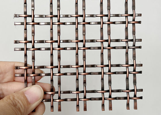 Alambre tejido decorativo de cobre antiguo Mesh Grilles For Cabinet Doors de la encrespadura de la cerradura
