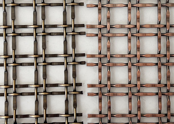 Alambre tejido decorativo de cobre antiguo Mesh Grilles For Cabinet Doors de la encrespadura de la cerradura