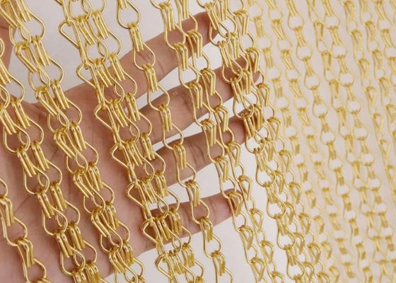 Enarene el color 1.5m m anodizó la pantalla de cadena de aluminio de la mosca para la decoración del techo