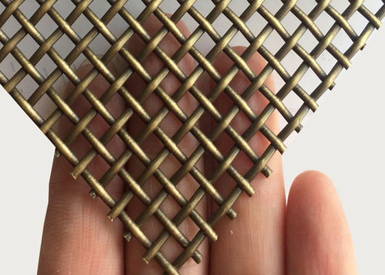 alambre de cobre amarillo antiguo Mesh Stainless Steel Bronze Metal Mesh For Laminated Glass de 1.8m m