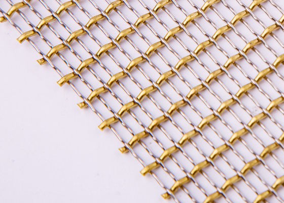 Muebles tejidos decorativos los 36m de Mesh Woven Metal Mesh For del alambre del alambre de cobre amarillo