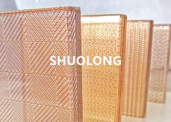 Tela laminada de cristal de bronce de Mesh Copper Flexible Woven Metal del alambre para decorativo