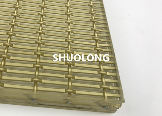 Vidrio laminado vidrio de aluminio oxidado de Mesh Gold Color For Sandwich del alambre