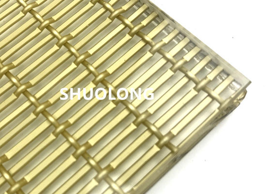 Vidrio laminado vidrio de aluminio oxidado de Mesh Gold Color For Sandwich del alambre