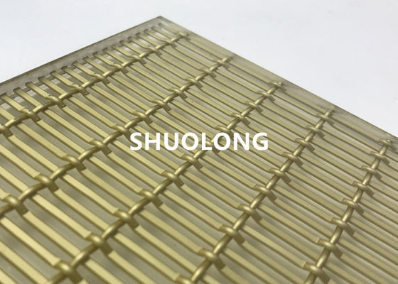 Vidrio laminado vidrio de aluminio oxidado de Mesh Gold Color For Sandwich del alambre