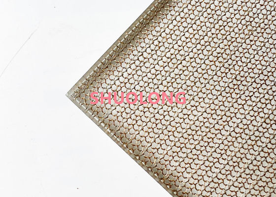 El cobre fino laminó el diseño decorativo de cristal de Mesh Fabric For Architecture And