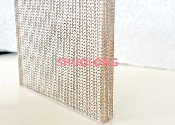 El cobre fino laminó el diseño decorativo de cristal de Mesh Fabric For Architecture And