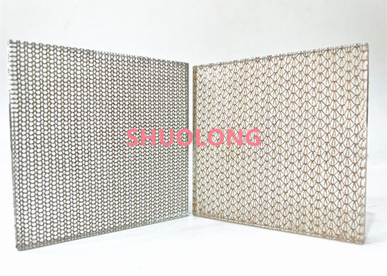 El cobre fino laminó el diseño decorativo de cristal de Mesh Fabric For Architecture And