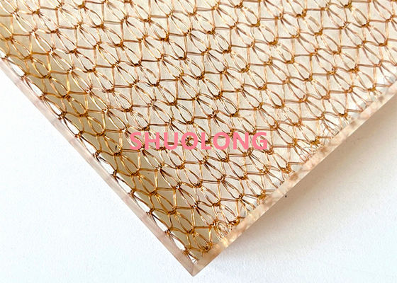 El vidrio de bronce laminó el alambre Mesh Copper Weave Metal Fabric para el diseño interior
