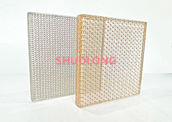 El vidrio de bronce laminó el alambre Mesh Copper Weave Metal Fabric para el diseño interior