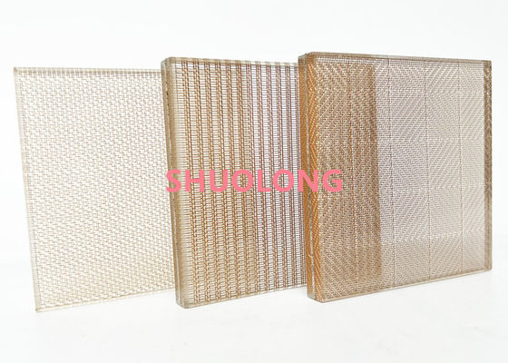 Alambre de cobre decorativo Mesh For Art Laminated Glass del color de bronce