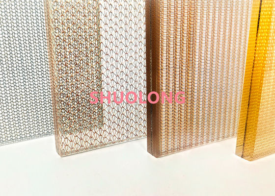 Alambre de cobre decorativo Mesh For Art Laminated Glass del color de bronce