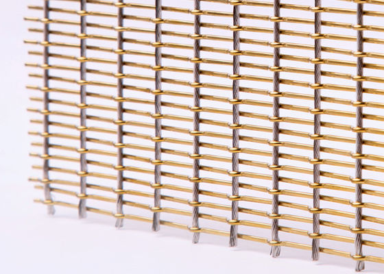 Divisiones de acero inoxidables de Mesh Fabric Bronze Color For del metal flexible