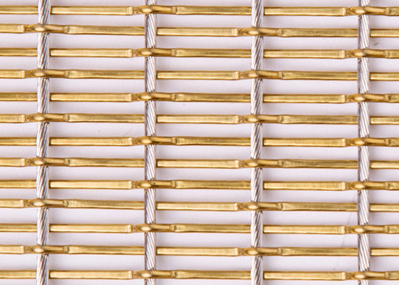 Divisiones de acero inoxidables de Mesh Fabric Bronze Color For del metal flexible