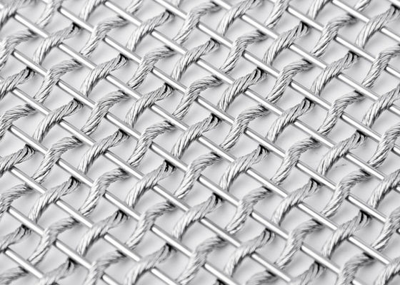 Metal flexible arquitectónico Mesh Fabric SS304 de la armadura llana para las cubiertas de columna