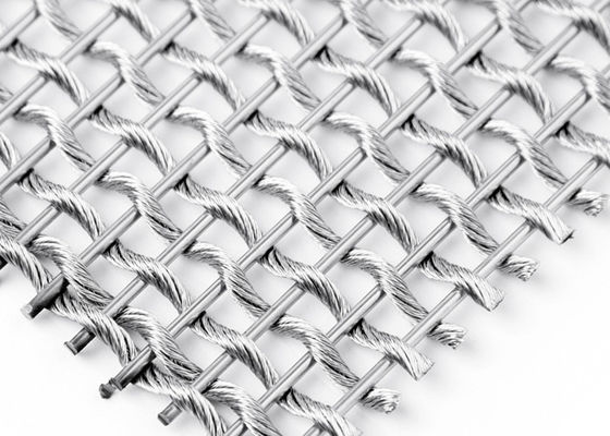 Metal flexible arquitectónico Mesh Fabric SS304 de la armadura llana para las cubiertas de columna