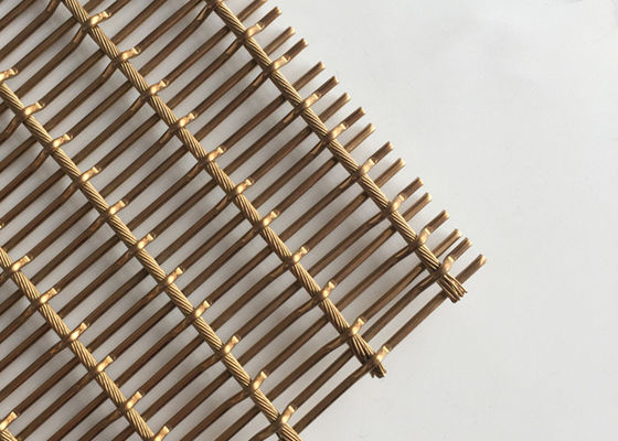 Capa de bronce de Mesh Fabric PVD del metal flexible del color para los recubrimientos de paredes