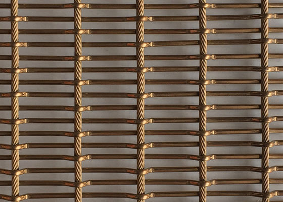Capa de bronce de Mesh Fabric PVD del metal flexible del color para los recubrimientos de paredes