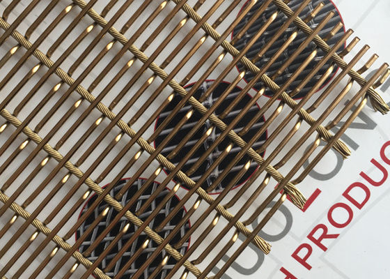 Capa de bronce de Mesh Fabric PVD del metal flexible del color para los recubrimientos de paredes