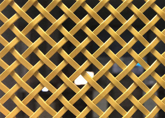 Anchura arquitectónica de Mesh Stainless Steel los 0.5m-2.0m del metal del color oro